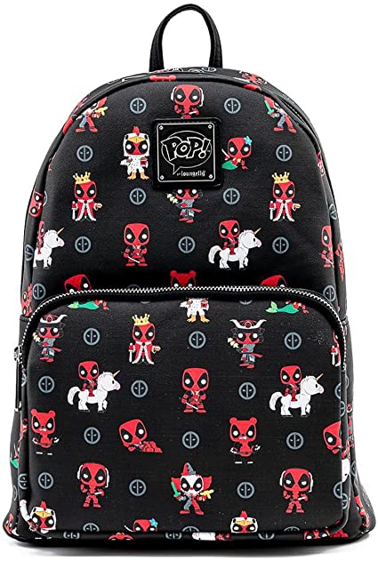 LOUNGEFLY POP Marvel Deadpool 30th Anniversary All Over Print Womens Double Strap Shoulder Bag Purse