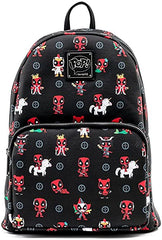 LOUNGEFLY POP Marvel Deadpool 30th Anniversary All Over Print Womens Double Strap Shoulder Bag Purse