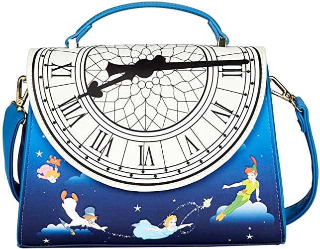LOUNGEFLY DISNEY PETER PAN GLOW CLOCK CROSS BODY BAG