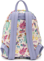 LOUNGEFLY Disney Crystal Sidekicks All Over Print Womens Double Strap Shoulder Bag Purse