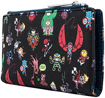Loungefly Loungely Marvel SY Chibi Group Faux Leather Snap Wallet