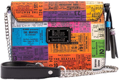 LOUNGEFLY The Beatles Ticket Stubs Pattern Crossbody Purse
