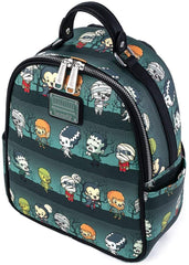 LOUNGEFLY Universal Monsters Chibi All Over Print Womens Double Strap Shoulder Bag Purse