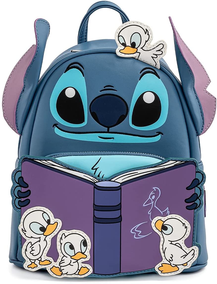 LOUNGEFLY Disney Lilo and Stitch Story Time Duckies Womens Double Strap Shoulder Bag Purse