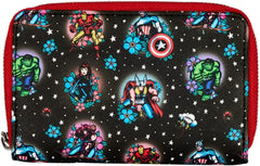 LOUNGEFLY Marvel Avengers Tattoo Zip Around Wallet Marvel - Avengers One Size