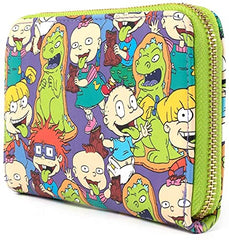 LOUNGEFLY Nickelodeon Rugrats Reptar Bar All Over Print Zip Around Wallet