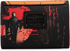 LOUNGEFLY Halloween II Michael Myers Pumpkin Trifold Wallet