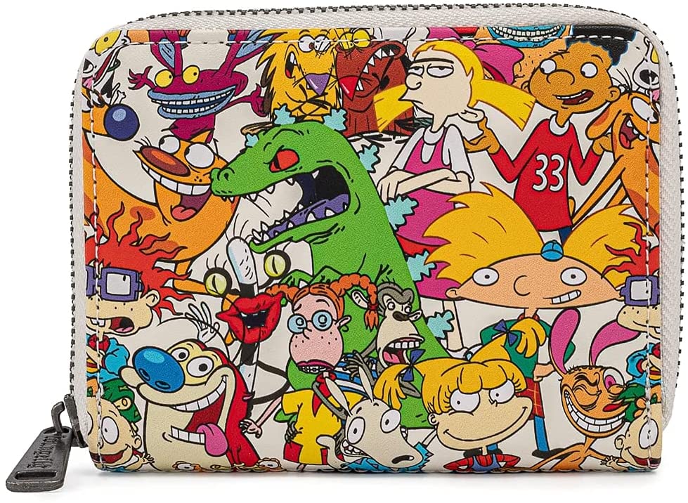 LOUNGEFLY Nickelodeon Nick Rewind Gang Zip Around Wallet