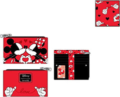 LOUNGEFLY Mickey+Minnie Valentines Flap Wallet