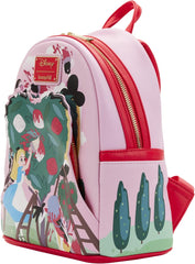 LOUNGEFLY Disney Alice in Wonderland Painting the Roses Red Womens Double Strap Shoulder Bag Purse