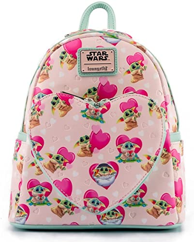 LOUNGEFLY Mandalorian Grogu Valentines Mini Backpack
