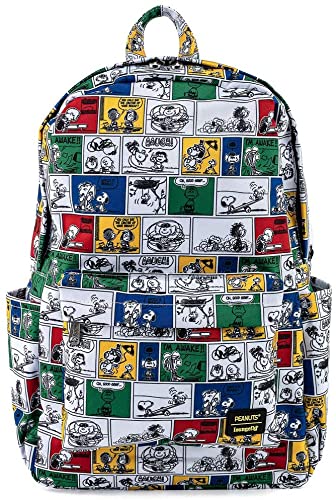LOUNGEFLY Peanuts Comic Strip AOP Nylon Women's Double Strap Shoulder Bag