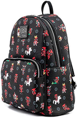 LOUNGEFLY POP Marvel Deadpool 30th Anniversary All Over Print Womens Double Strap Shoulder Bag Purse