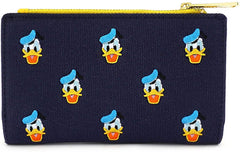 LOUNGEFLY x Disney Donald Duck All-Over Print Embroidered Canvas Zip Wallet