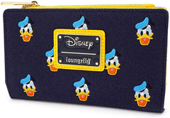 LOUNGEFLY x Disney Donald Duck All-Over Print Embroidered Canvas Zip Wallet