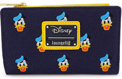 LOUNGEFLY x Disney Donald Duck All-Over Print Embroidered Canvas Zip Wallet
