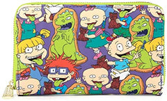 LOUNGEFLY Nickelodeon Rugrats Reptar Bar All Over Print Zip Around Wallet