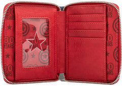 LOUNGEFLY Marvel Captain America 80th Anniversary Floral Shield Ziparound Wallet