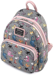 LOUNGEFLY Disney Cats Faux Leather Double Strap Shoulder Bag Purse