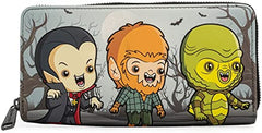 LOUNGEFLY Universal Monsters Chibi Line Ziparound Wallet