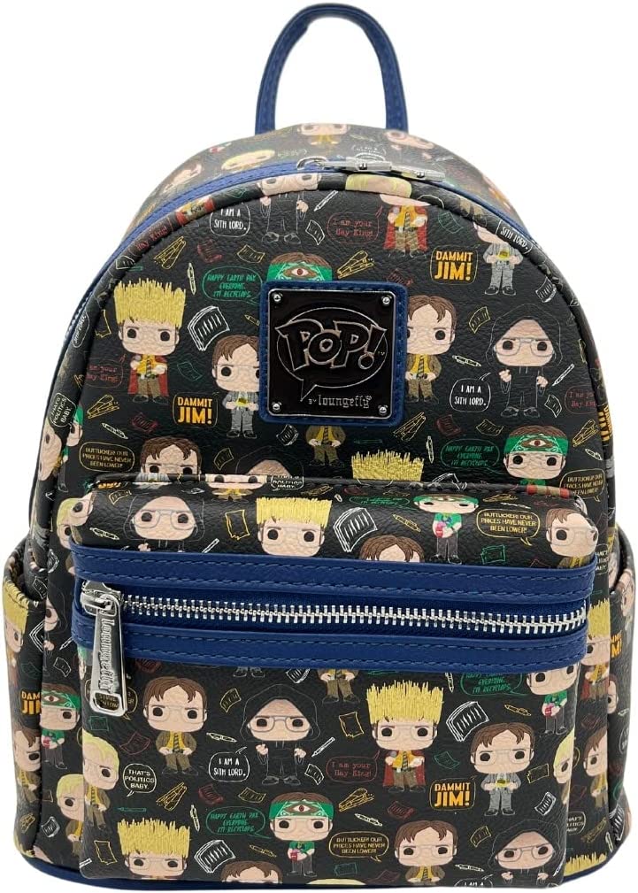 LOUNGEFLY NBC The Office Dwight Shcrutte AOP Mini Backpack