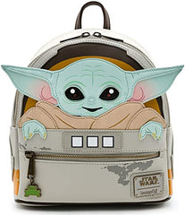 LOUNGEFLY Star Wars Baby Yoda The Mandalorian Double Strap Shoulder Bag Purse