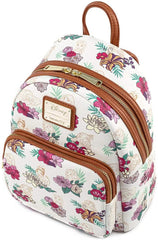 LOUNGEFLY Disney Princesses Floral Print Faux Leather Womens Double Strap Shoulder Bag Purse