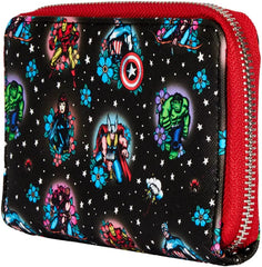 LOUNGEFLY Marvel Avengers Tattoo Zip Around Wallet Marvel - Avengers One Size