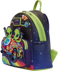 LOUNGEFLY Lisa Frank Cosmic Alien Ride Glow Mini Backpack
