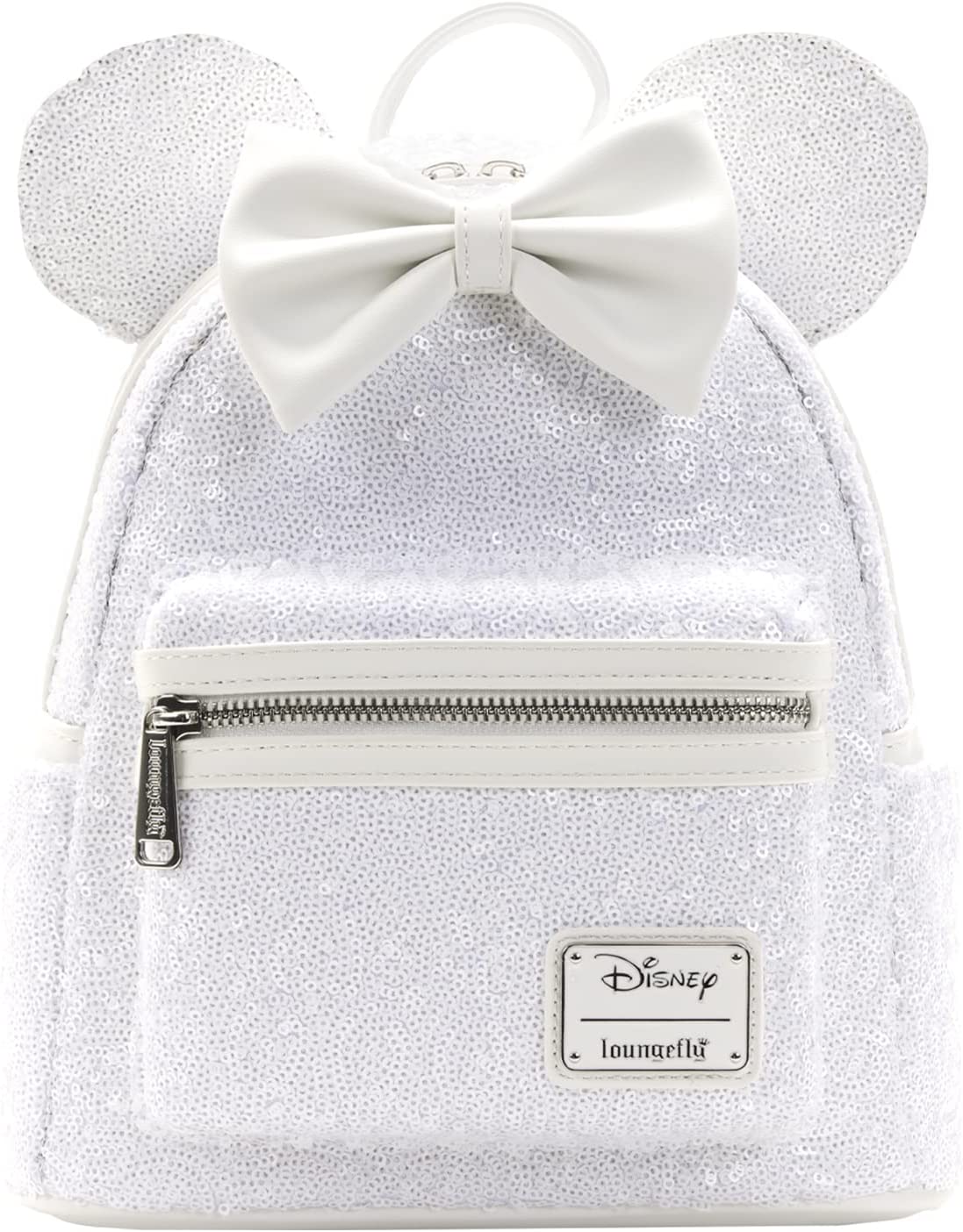 LOUNGEFLY Disney Minnie Mouse Sequin Wedding Womens Double Strap Shoulder Bag Purse