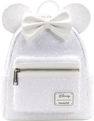 LOUNGEFLY Disney Minnie Mouse Sequin Wedding Womens Double Strap Shoulder Bag Purse