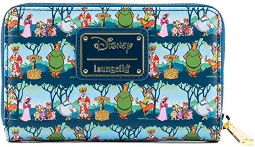 LOUNGEFLY Disney Robin Hood Sherwood All Over Print Faux Leather Wallet