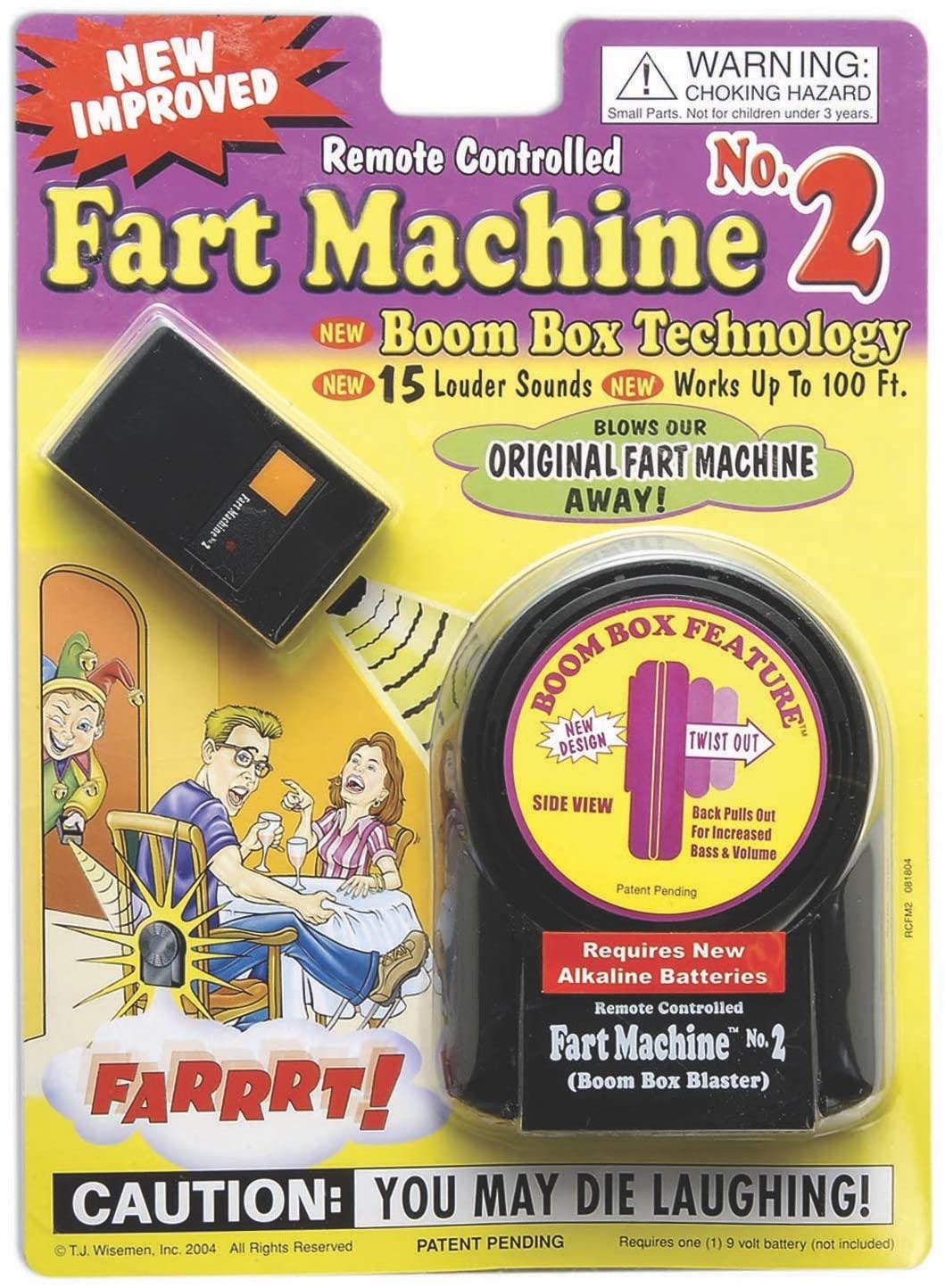 T.J. Wisemen Remote Control Fart Machine No. 2 Funny Gag Gift Joke Prank