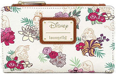 LOUNGEFLY Disney Princesses Floral Faux Leather Wallet