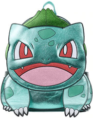LOUNGEFLY Pokemon Metallic Bulbasaur Womens Double Strap Shoulder Bag Purse