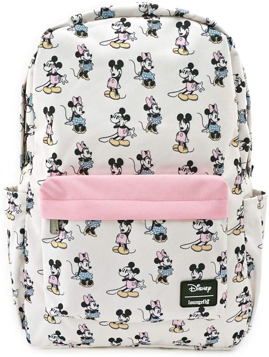LOUNGEFLY Pastel Minnie Mickey Nylon Backpack Standard