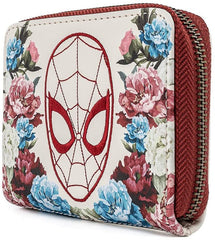 Loungefly Marvel Spiderman Floral Zip Around Wallet