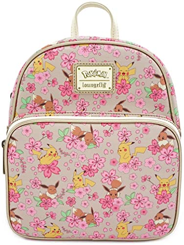 LOUNGEFLY x Pokemon Eevee and Pikachu Allover-Print Convertible Mini Backpack