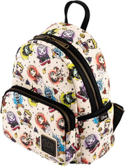 LOUNGEFLY POP Disney Villains Tattoo All Over Print Womens Double Strap Shoulder Bag Purse