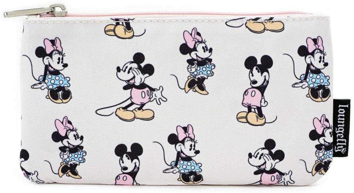 Loungefly Disney Mickey and Minnie Mouse All Over Print Cosmetic Pouch