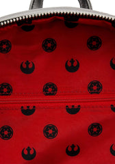 LOUNGEFLY Star Wars Trilogy 2 Triple Pocket Womens Double Strap Shoulder Bag Purse