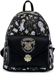 LOUNGEFLY Harry Potter Magical Elements All Over Print Womens Double Strap Shoulder Bag Purse