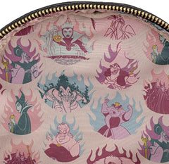 LOUNGEFLY Disney Villains Pastel Flames All Over Print Double Strap Shoulder Backpack
