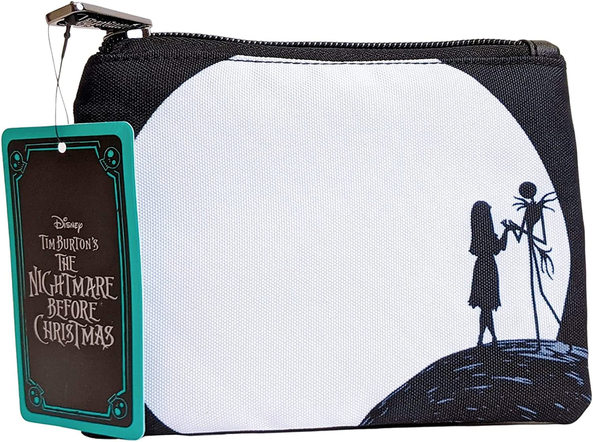 LOUNGEFLY Nightmare Before Christmas Jack and Sally Moon Cosmetic Pouch