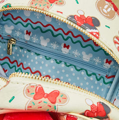 Loungefly Disney Christmas Mickey and Minnie Double Strap Shoulder Bag