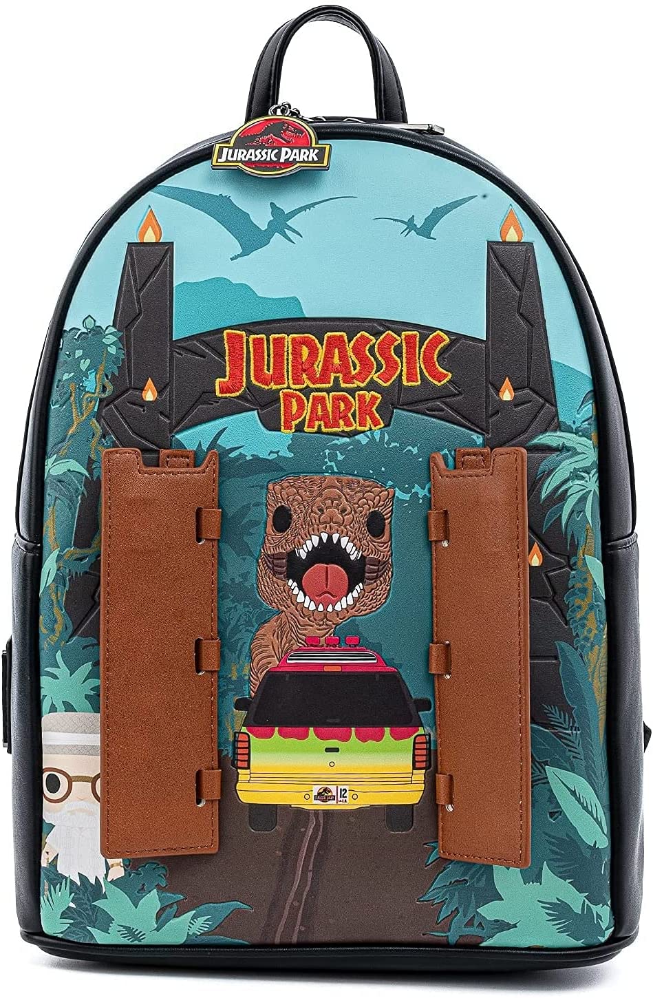 LOUNGEFLY POP Jurassic Park Gates Womens Double Strap Shoulder Bag Purse