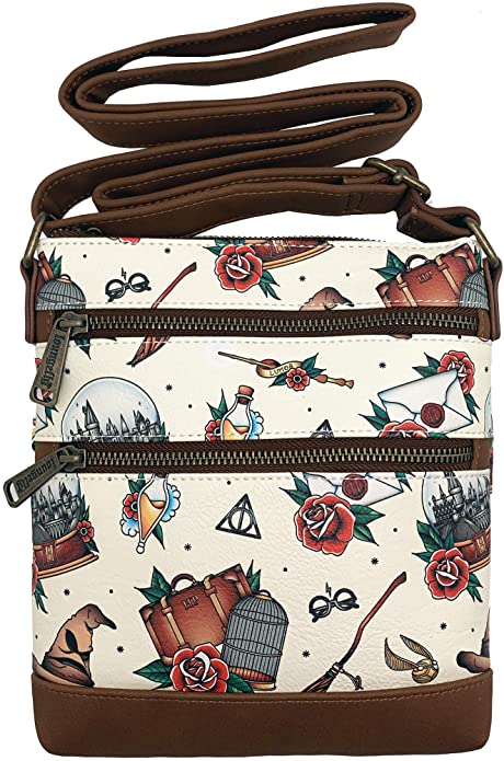 LOUNGEFLY x Harry Potter Tattoo All-Over Print Passport Crossbody Bag