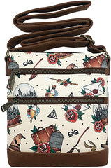 LOUNGEFLY x Harry Potter Tattoo All-Over Print Passport Crossbody Bag