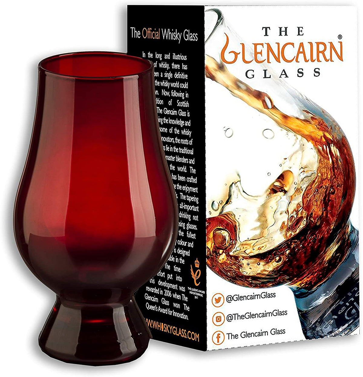 Red Glencairn Whisky Glass in Gift Carton
