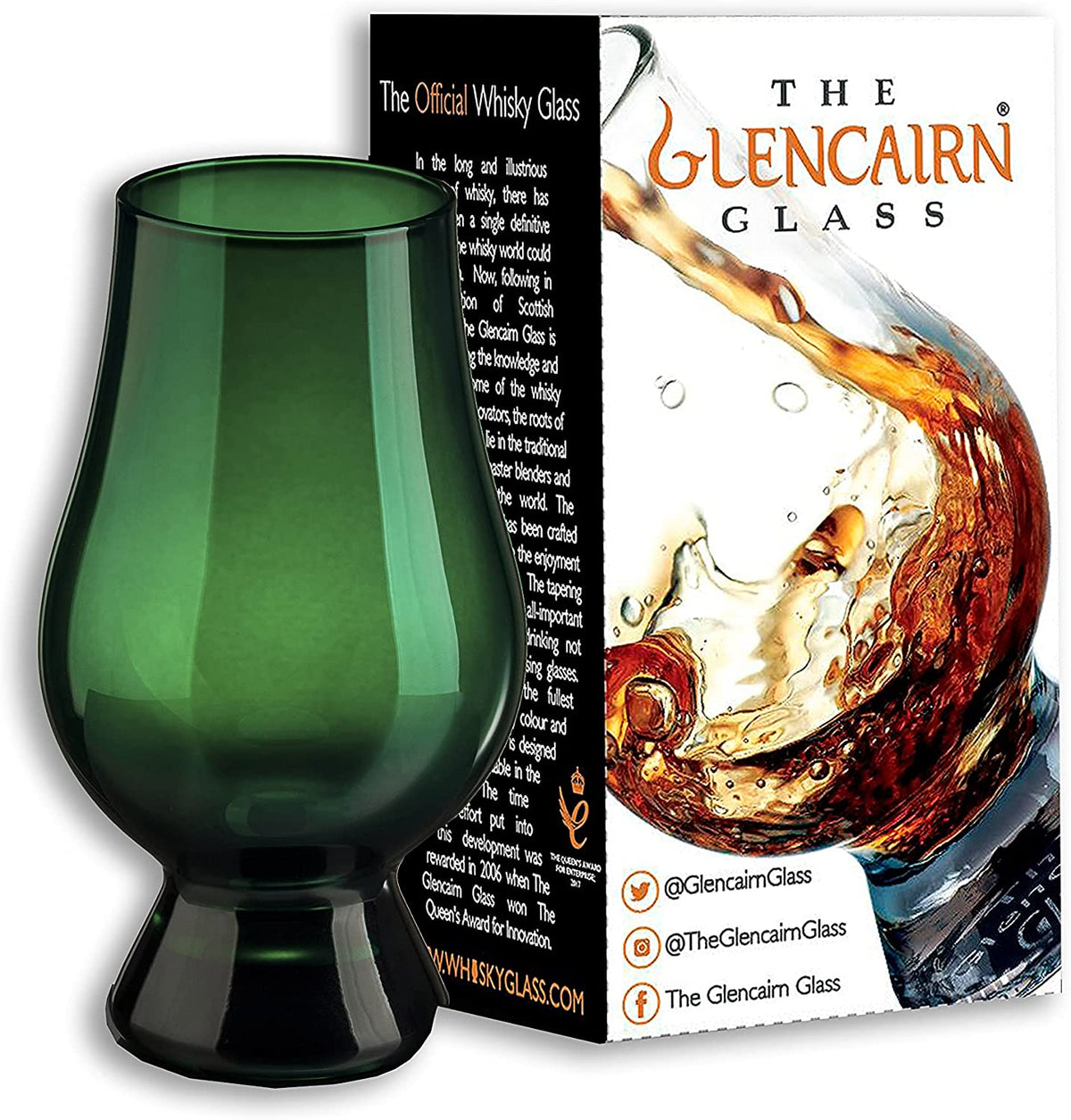 Green Glencairn Whisky Glass in Gift Carton